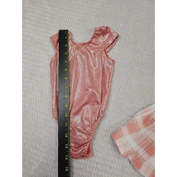 Baileys Blossoms Dress & Body Suit Babygirls 9/12 Months Shimmer & Plaid - Picture 4 of 8